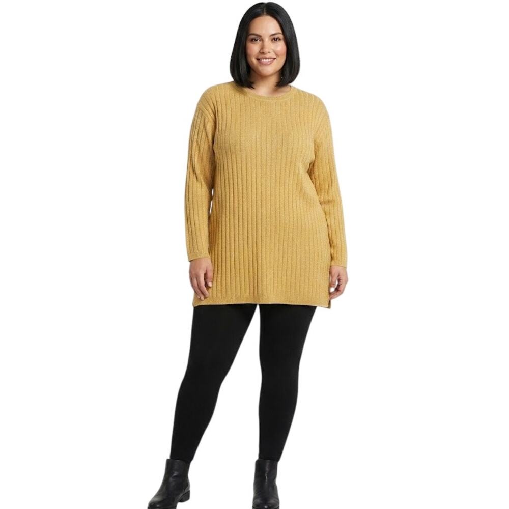 SAG HARBOR Pullover Tunic Sweater Fall Winter Ribbed Cozy Plus Size 2X